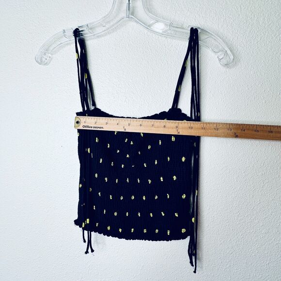 Zara Navy & Yellow Polka Dot Smocked Tube Top XS - Picture 13 of 13